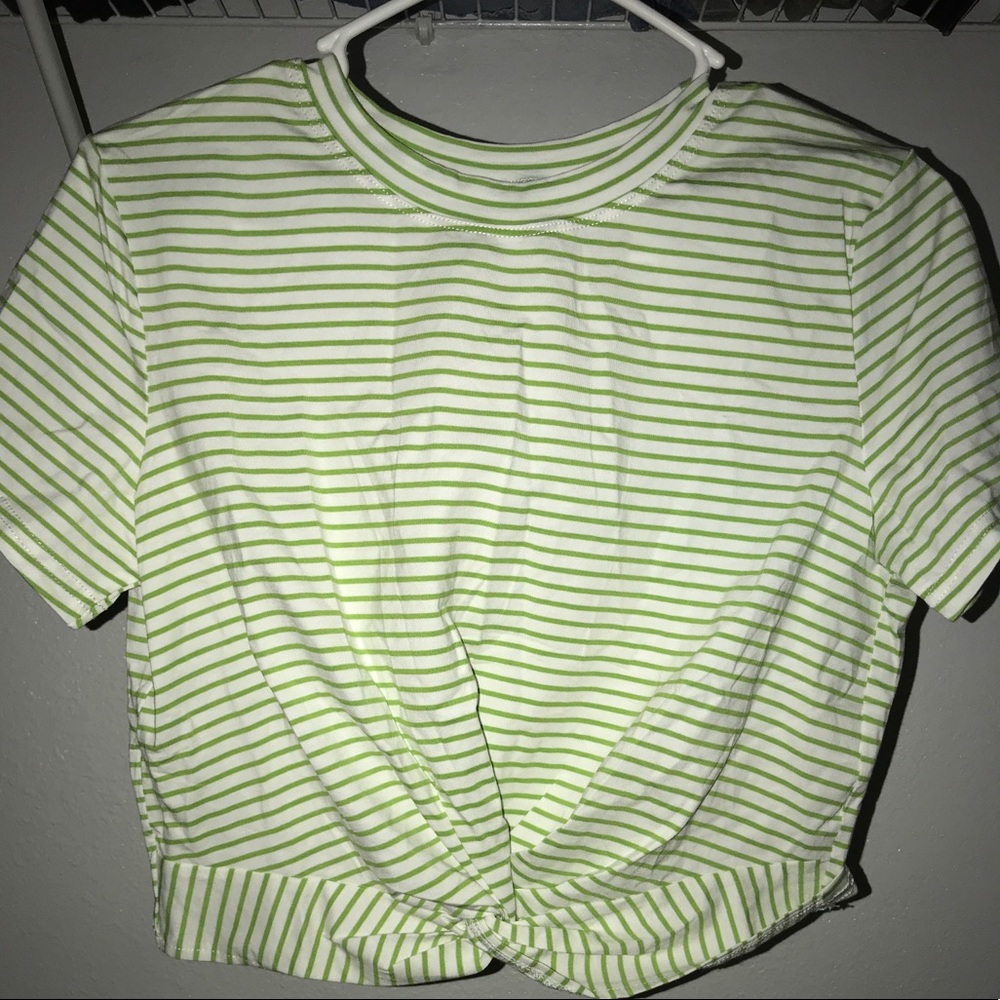 Shein Striped Knot Crop Top